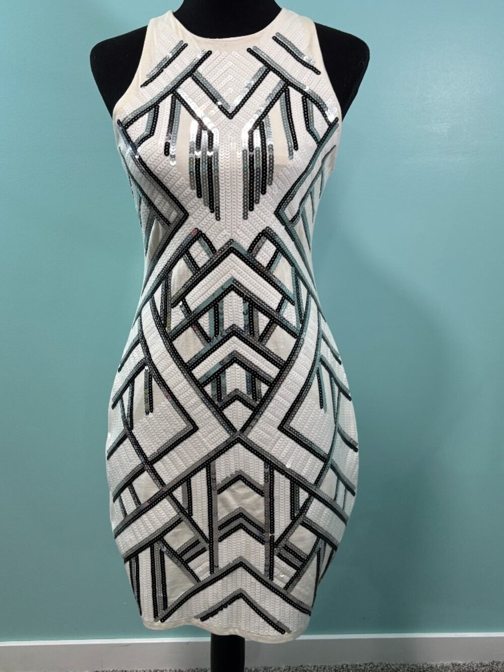 Black and White Geometric Dress Small Lot G